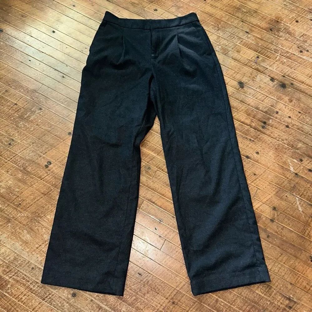 Ann Taylor wide leg business casual  black minimalist slacks